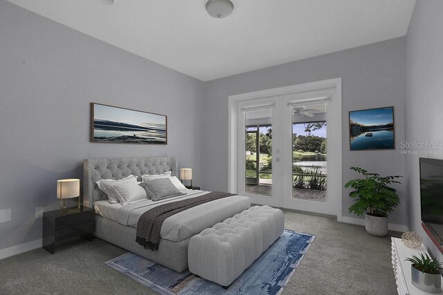 3605 Pershing Ave, Orlando, FL 32812 - carpeted bedroom with access to exterior and baseboards