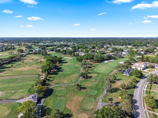 bird's eye view with a residential view and view of golf course