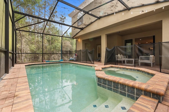 1801 Nice Ct, Kissimmee, FL 34747 - view of swimming pool with a lanai and a pool with connected hot tub