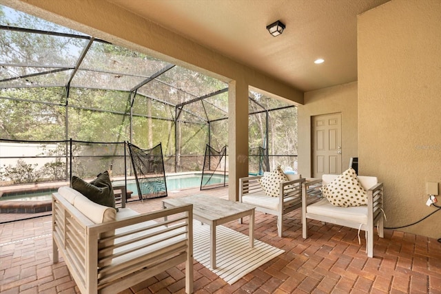 1801 Nice Ct, Kissimmee, FL 34747 - view of patio featuring a fenced in pool, a lanai, and a jacuzzi