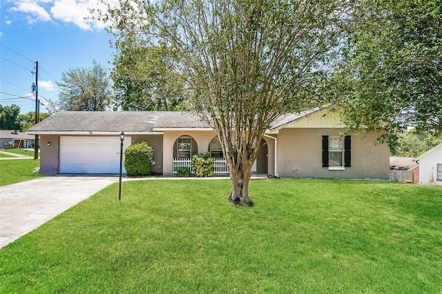 845 N Ludlum Dr, Deltona, FL 32725 - single story home with a front yard, stucco siding, driveway, and an attached garage