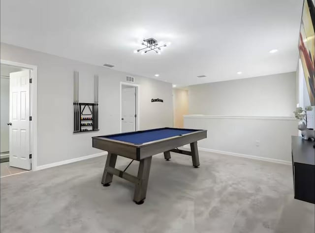 1929 Tropical Palms Cir, Kissimmee, FL 34747 - rec room with pool table, baseboards, carpet floors, and visible vents