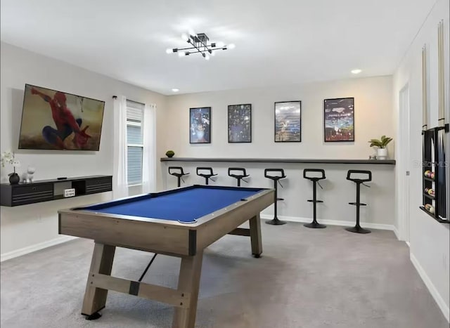 1929 Tropical Palms Cir, Kissimmee, FL 34747 - playroom with baseboards, carpet flooring, and pool table