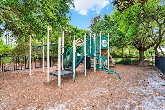 community play area with fence
