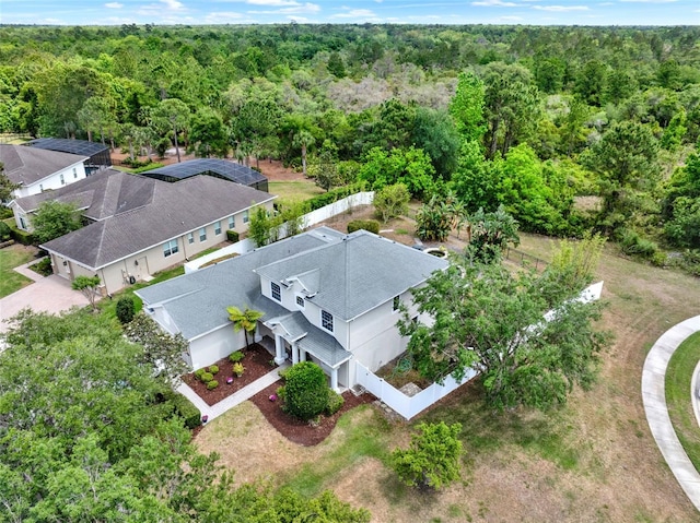 bird's eye view with a view of trees