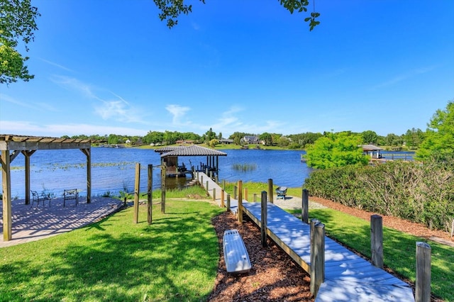 2828 Marquesas Ct, Windermere, FL 34786 - dock featuring a lawn and a water view