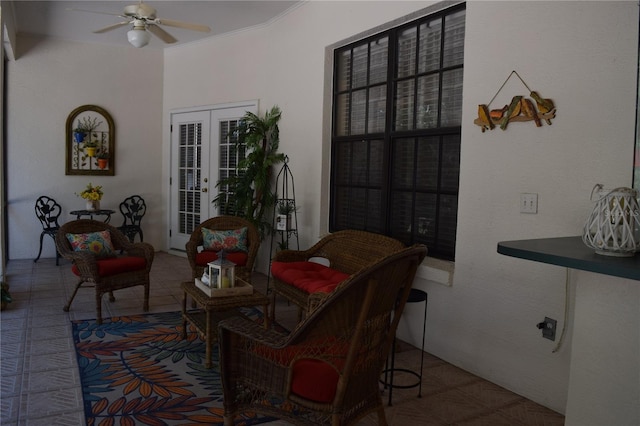 interior space with french doors