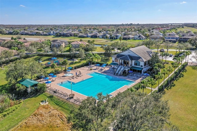 2407 Oakington St, Winter Garden, FL 34787 - aerial perspective of suburban area featuring a pool area