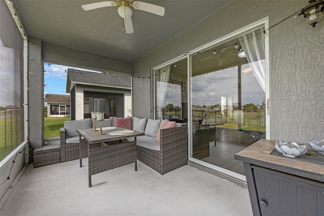 2407 Oakington St, Winter Garden, FL 34787 - sunroom / solarium featuring ceiling fan and outdoor lounge area