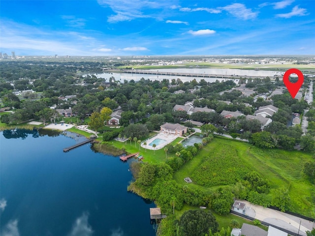 4332 Lake Underhill Rd Unit 12D10, Orlando, FL 32803 - birds eye view of property featuring a water view and a residential view