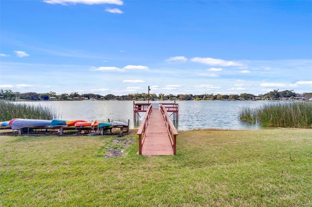 4332 Lake Underhill Rd Unit 12D10, Orlando, FL 32803 - view of dock featuring a water view and a yard
