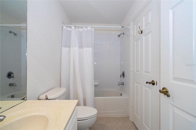 3567 Shallot Dr Unit 103, Orlando, FL 32835 - bathroom featuring shower / bathtub combination with curtain, vanity, toilet, and tile patterned flooring