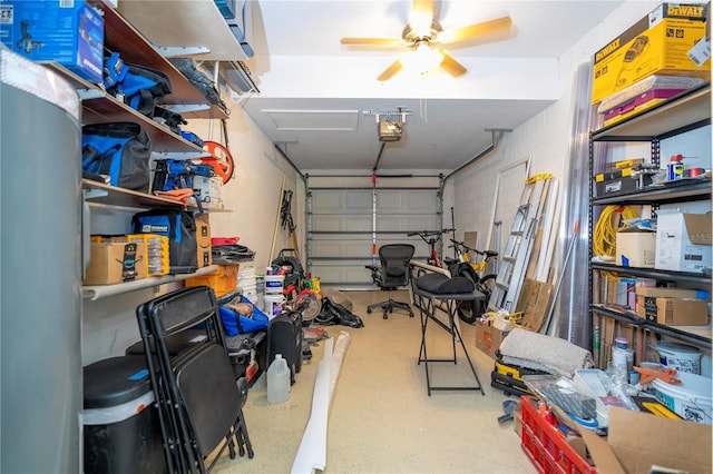3567 Shallot Dr Unit 103, Orlando, FL 32835 - garage featuring a garage door opener and a ceiling fan