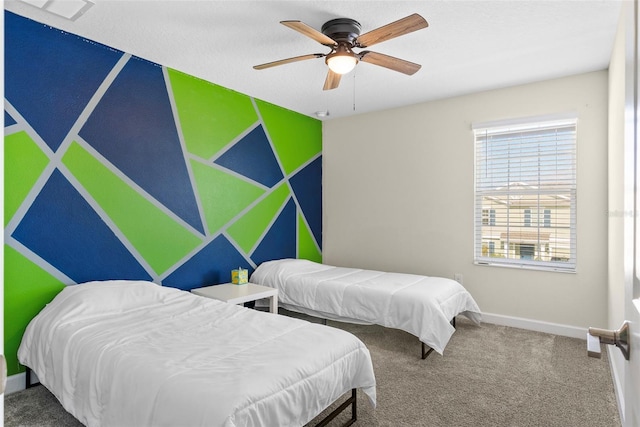 740 Simone Ct, Haines City, FL 33844 - bedroom with baseboards, carpet, ceiling fan, and visible vents