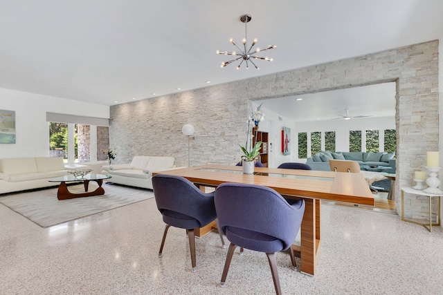 2525 Venetian Way, Winter Park, FL 32789 - dining area featuring an inviting chandelier, recessed lighting, and speckled floor