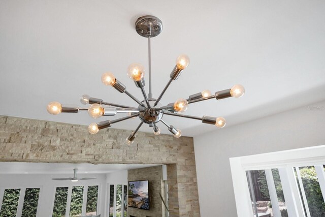 2525 Venetian Way, Winter Park, FL 32789 - interior details featuring ceiling fan with notable chandelier