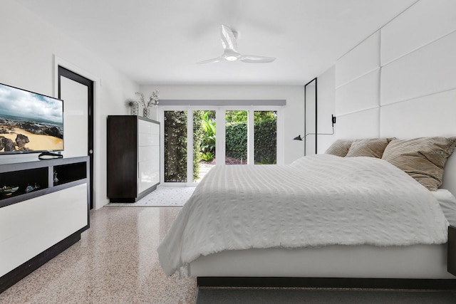 2525 Venetian Way, Winter Park, FL 32789 - bedroom featuring ceiling fan and speckled floor