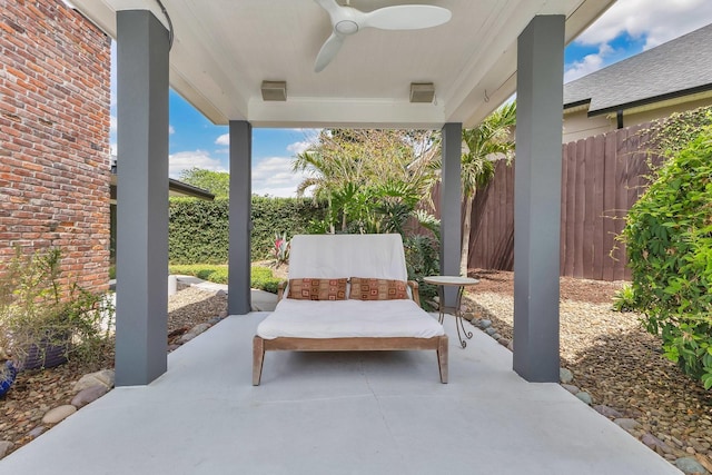 2525 Venetian Way, Winter Park, FL 32789 - view of patio / terrace with fence and a ceiling fan