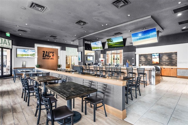 dining area featuring recessed lighting and visible vents