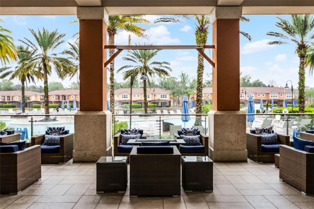 community lobby featuring a residential view