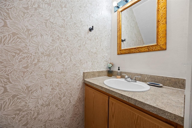 130 Kristi Ann Ct, Winter Springs, FL 32708 - bathroom with vanity and wallpapered walls