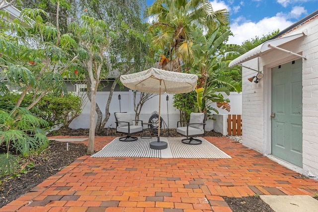 view of patio / terrace with a fenced backyard