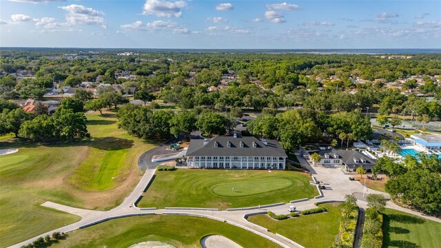 birds eye view of property featuring view of golf course