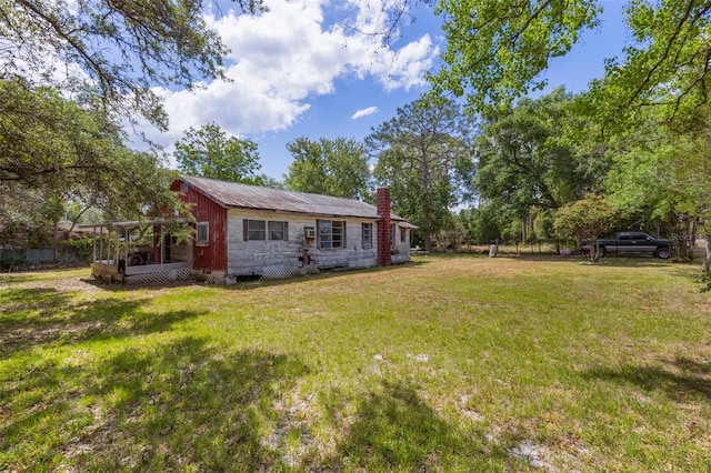 view of grassy yard