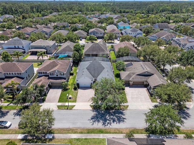 bird's eye view with a residential view