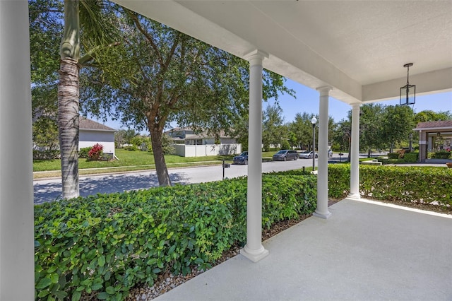 view of patio with a porch