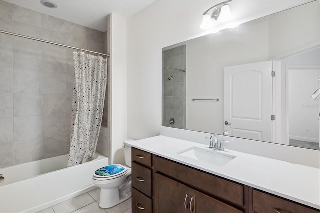 3128 Oxbow Ct, Harmony, FL 34773 - full bath featuring vanity, toilet, tile patterned floors, and shower / tub combo with curtain