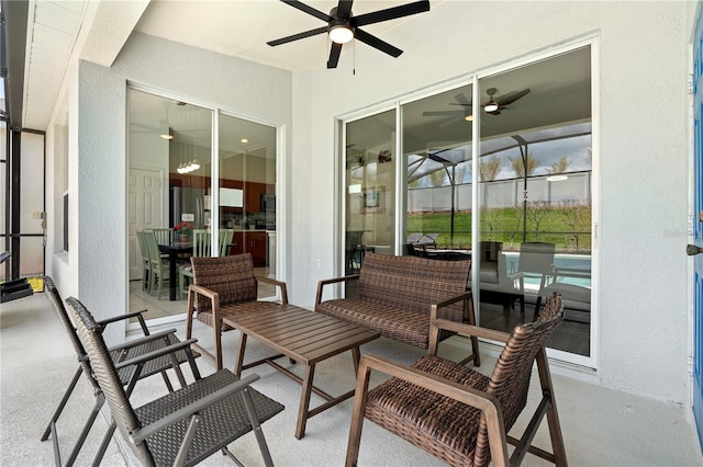 view of patio / terrace with ceiling fan