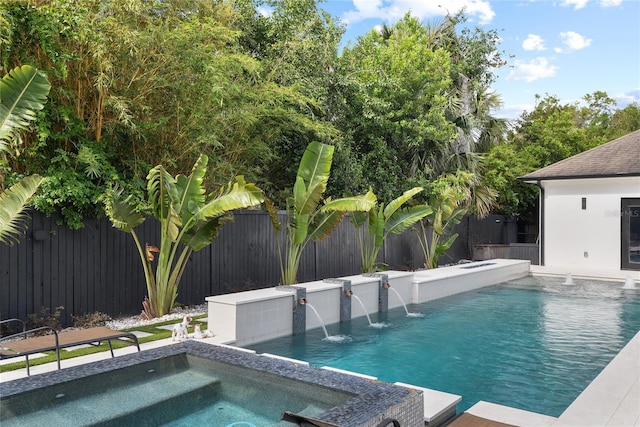 1840 Bryan Ave, Winter Park, FL 32789 - view of swimming pool with a fenced in pool, a fenced backyard, and an in ground hot tub