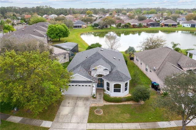 10414 Andover Point Cir, Orlando, FL 32825 - birds eye view of property featuring a water view and a residential view