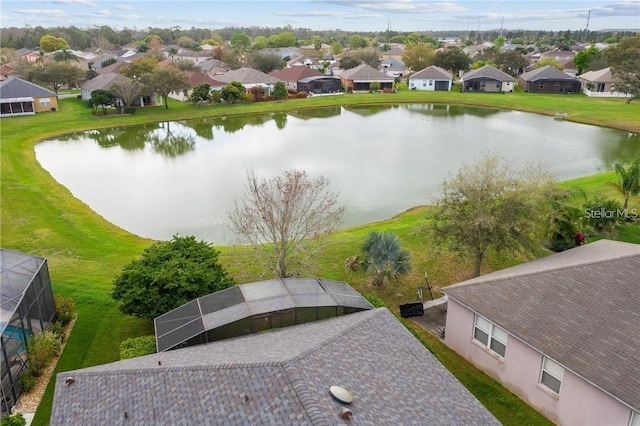 10414 Andover Point Cir, Orlando, FL 32825 - birds eye view of property with a residential view and a water view