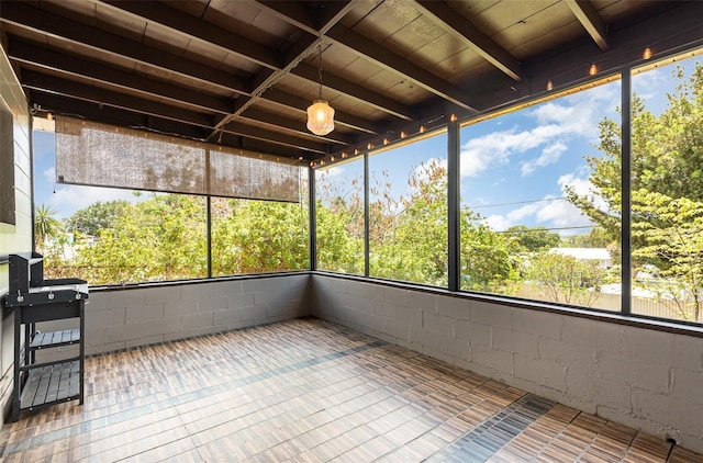 view of unfurnished sunroom