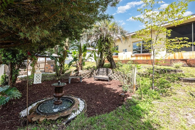 view of yard with fence