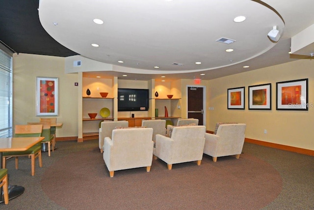 155 S Court Ave Unit 1305, Orlando, FL 32801 - living area featuring carpet floors, recessed lighting, and visible vents