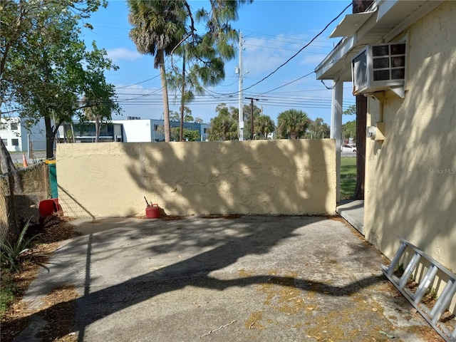 view of yard featuring a patio area and fence