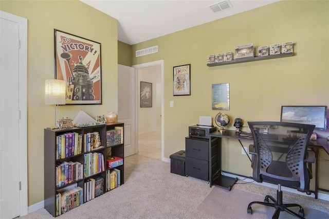office featuring carpet flooring and baseboards