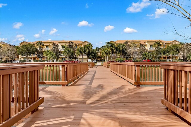 view of community featuring a residential view and a deck