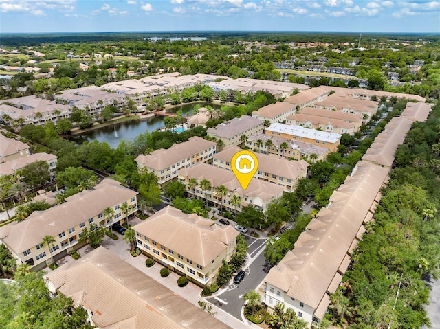 drone / aerial view of a large body of water