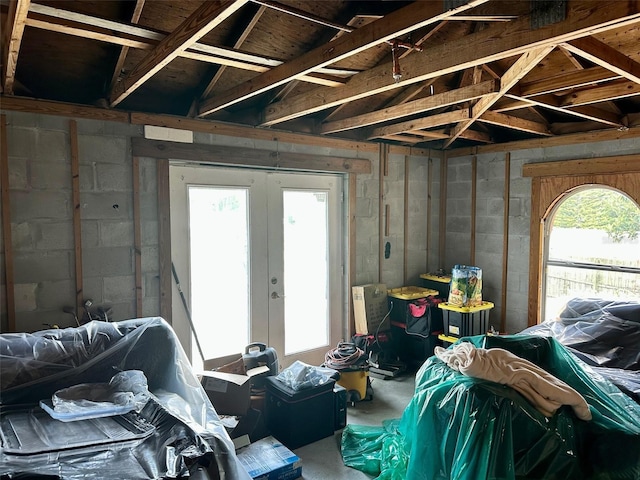 300 Broadview Ave, Altamonte Springs, FL 32701 - misc room with french doors and unfinished concrete floors