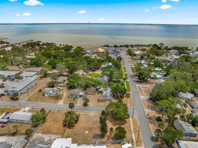 bird's eye view featuring a residential view and a water view