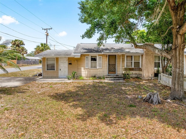 view of front of home with fence