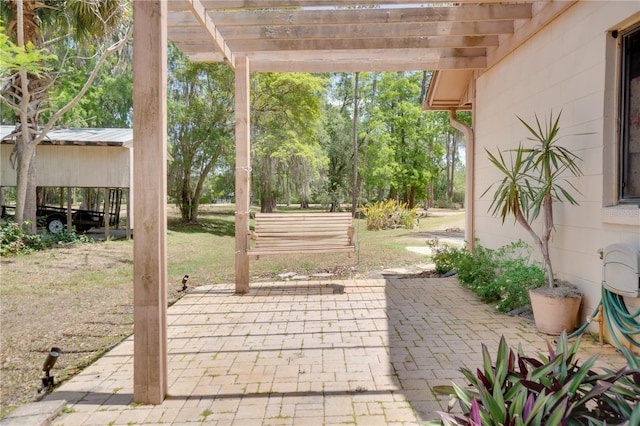 view of patio with a pergola