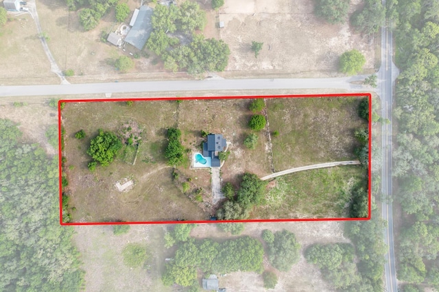 6803 Round Lake Rd, Mount Dora, FL 32757 - aerial view of property and surrounding area with property boundaries highlighted
