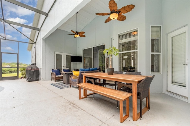 sunroom with french doors
