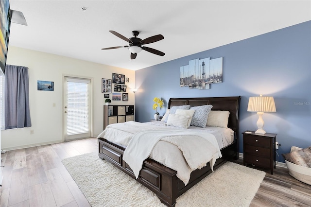 171 Mcleods Way, Winter Springs, FL 32708 - bedroom featuring access to outside, wood finished floors, a ceiling fan, and baseboards