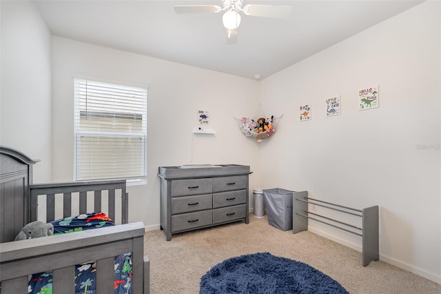 4601 Talbot Blvd, Cocoa, FL 32926 - bedroom featuring ceiling fan, light colored carpet, and baseboards